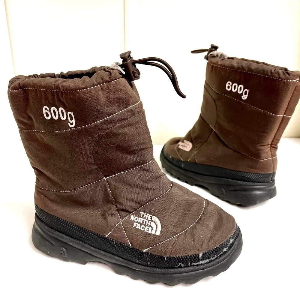 The North Face 600g Nuptse Bootie II  Winter Snow Boots Girls Brown size 3